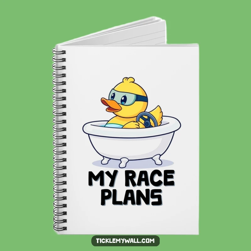 Funny Rubber Duck Race Car Notebook Gift - Jot Down Your Speedy Ideas!