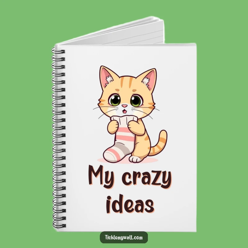 Funny Surprised Cat Sock Notebook: Jot Down Thoughts with Feline Fun