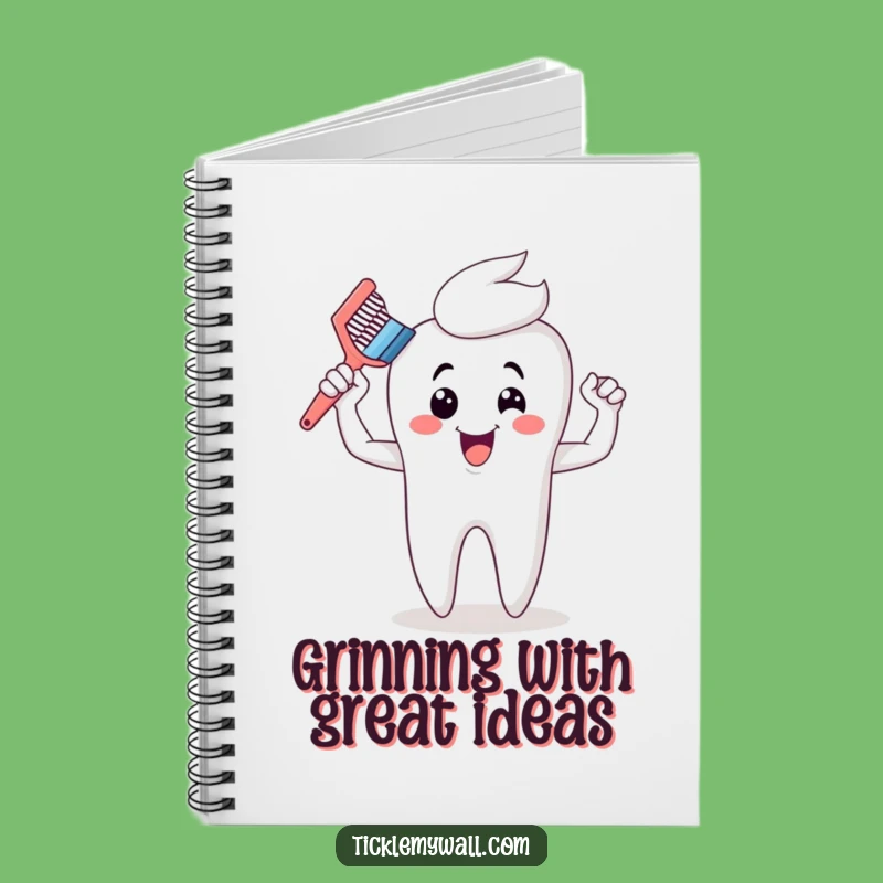 Funny Toothbrush Muscle Notebook - Jot Down Ideas with Humor