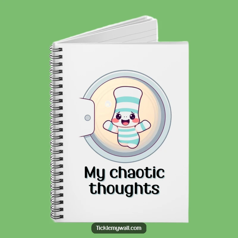 Funny Confused Sock Dryer Notebook - Keep Notes with Laundry Day Humor!