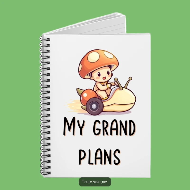 Funny Mushroom Snail Racer Notebook: Jot Down Ideas with Tiny Fun