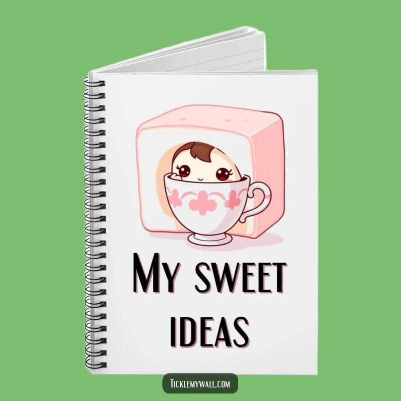 Funny Shy Teacup Notebook Jot Down Sweet Thoughts