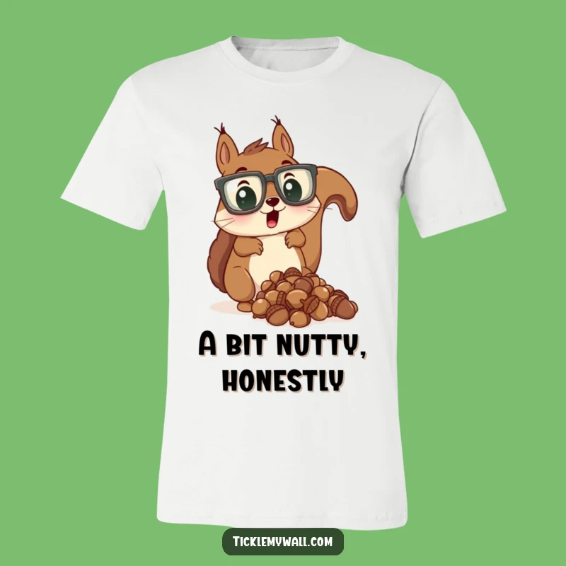 Funny Squirrel Tee: Surprised Glasses Guy's Acorn Drop Shirt Gift