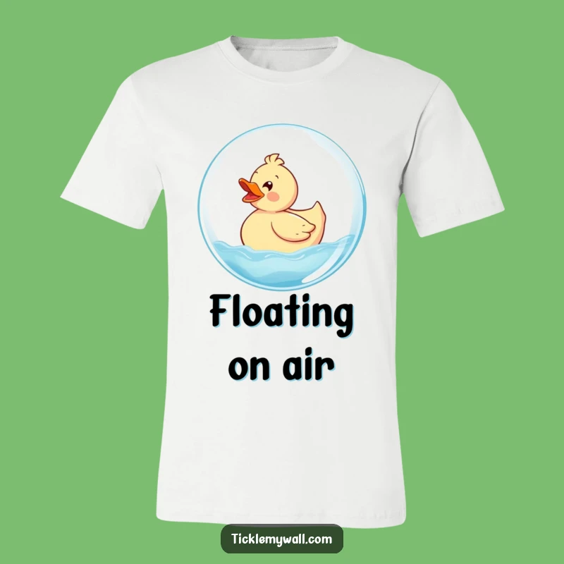 Funny Rubber Ducky Bubble T-Shirt: Delighted Ducky Rides Giant Bubble, Ideal Funny Gift