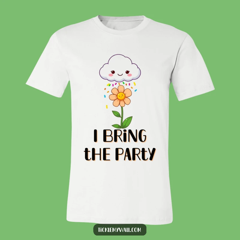 Funny Cloud Sprinkle Flower T-Shirt: Whimsical Garden Apparel Gift