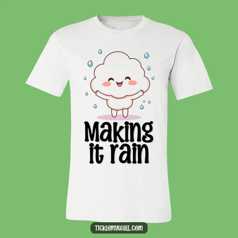 Funny Happy Cloud T-Shirt, Juggling Rain Fun, Whimsical Weather Apparel Gift