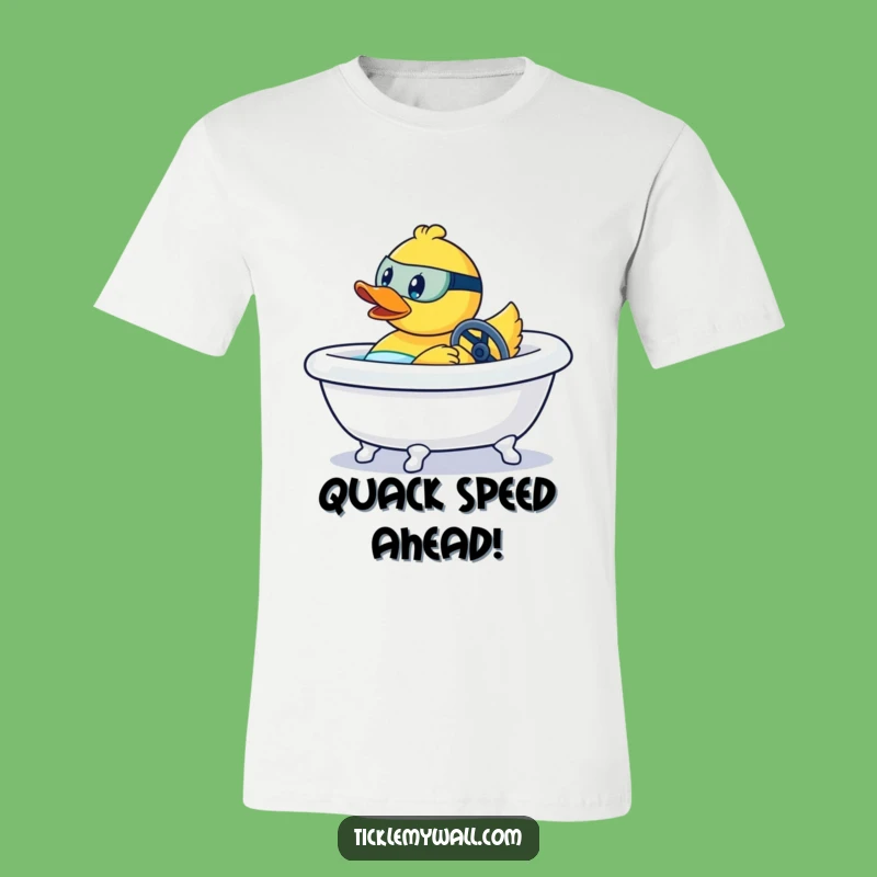 Funny Rubber Duck Race Car T-Shirt Gift - Bathtub Speed Demon Style!