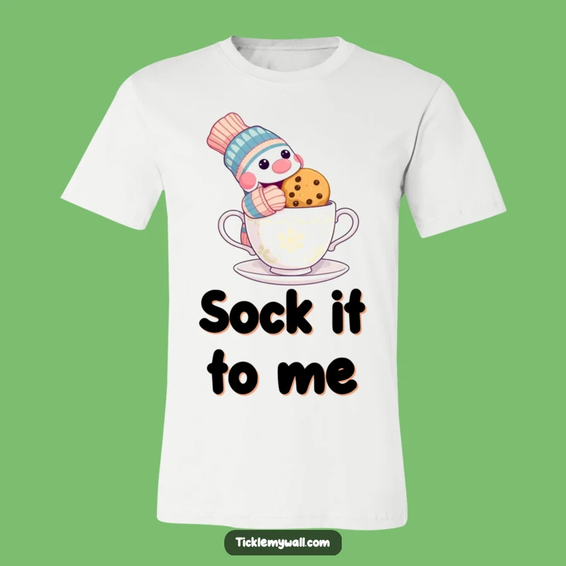 Funny Sock Puppet Teacup T-Shirt - Hilarious Cookie Thief Gift