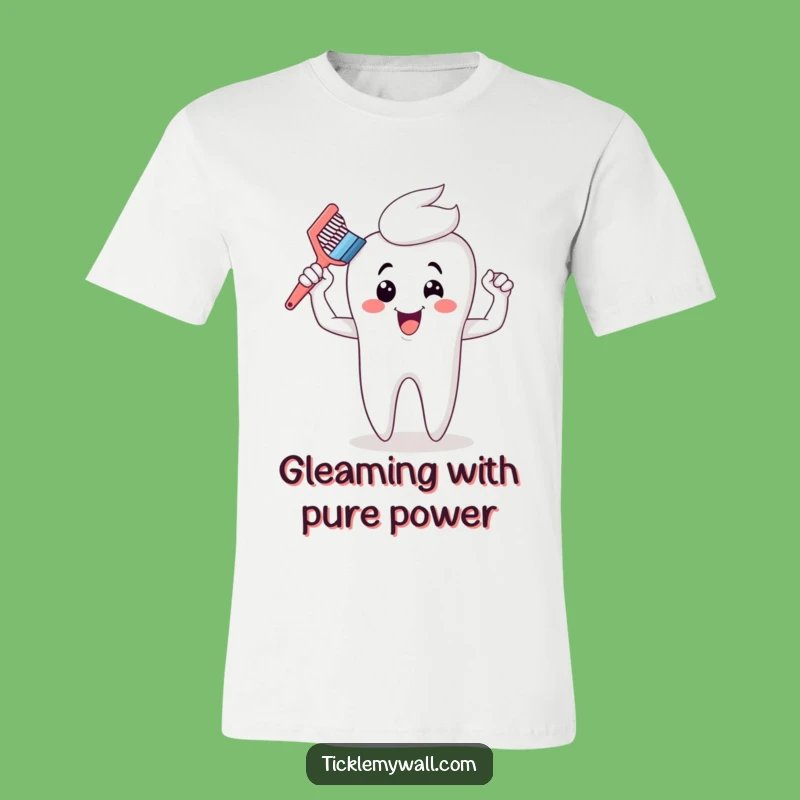 Funny Toothbrush Flex T-Shirt - Hilarious Cartoon Muscles Shirt for Dental Lovers