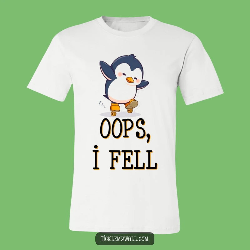 Funny Penguin Roller Skate Disaster T-Shirt: Hilarious Fall, Epic Gift!