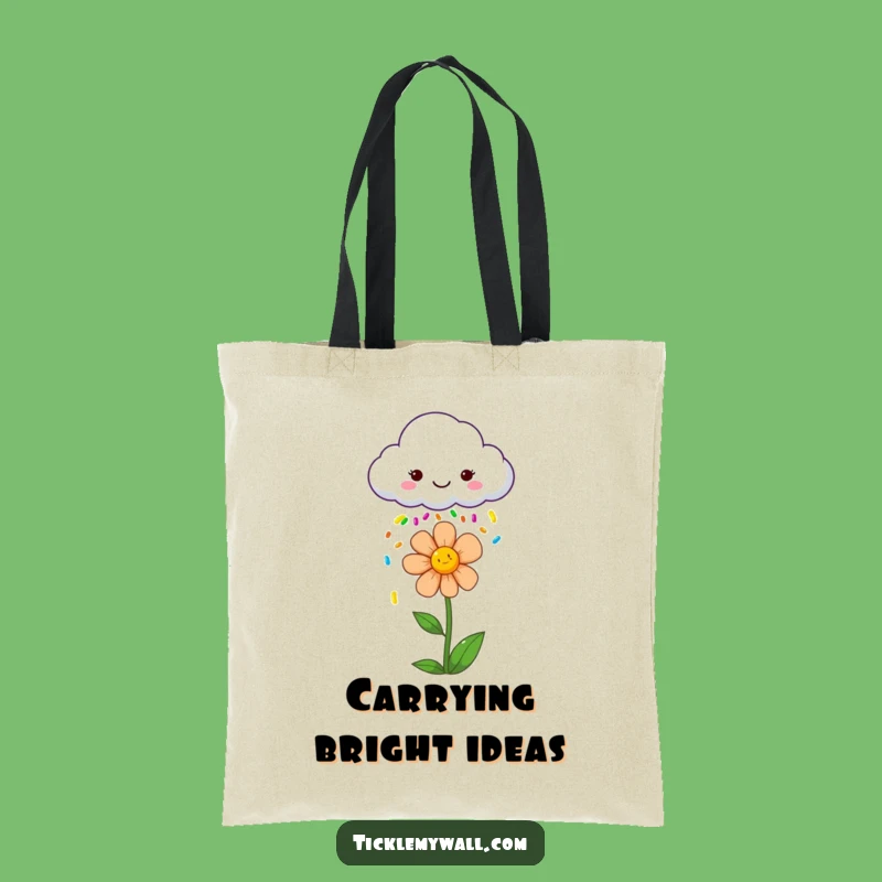Funny Cloud Sprinkle Flower Tote Bag: Carry Your Sunshine Gift
