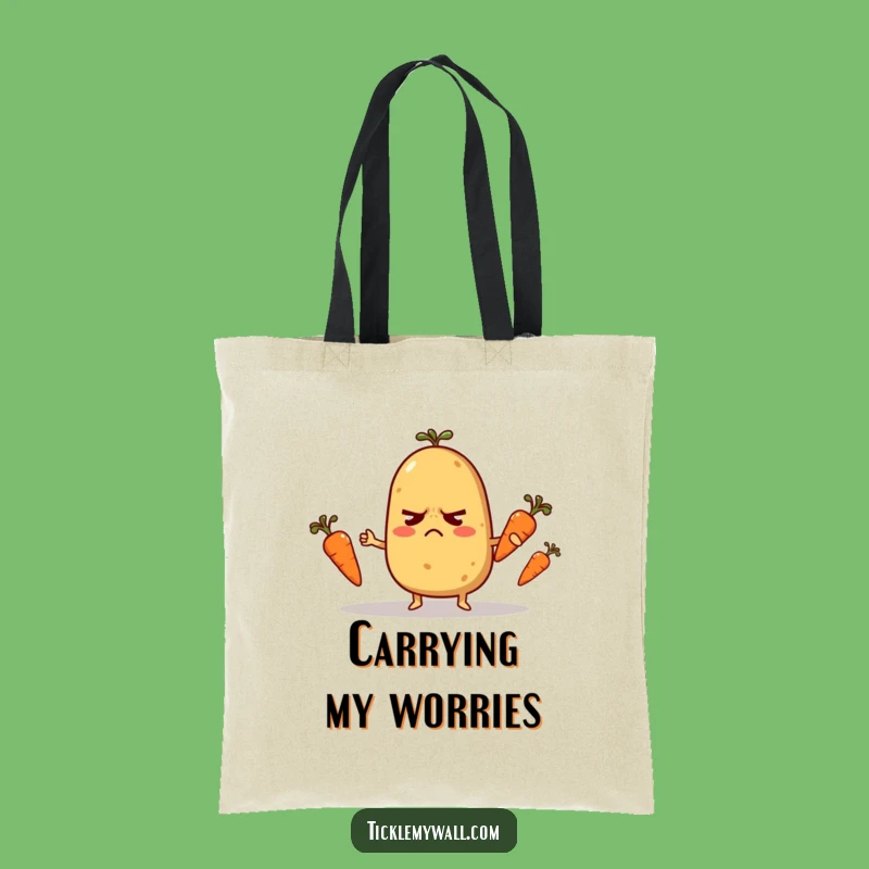 Funny Nervous Potato Tote Bag: Juggling Veggie Carryall, Whimsical Funny Gift