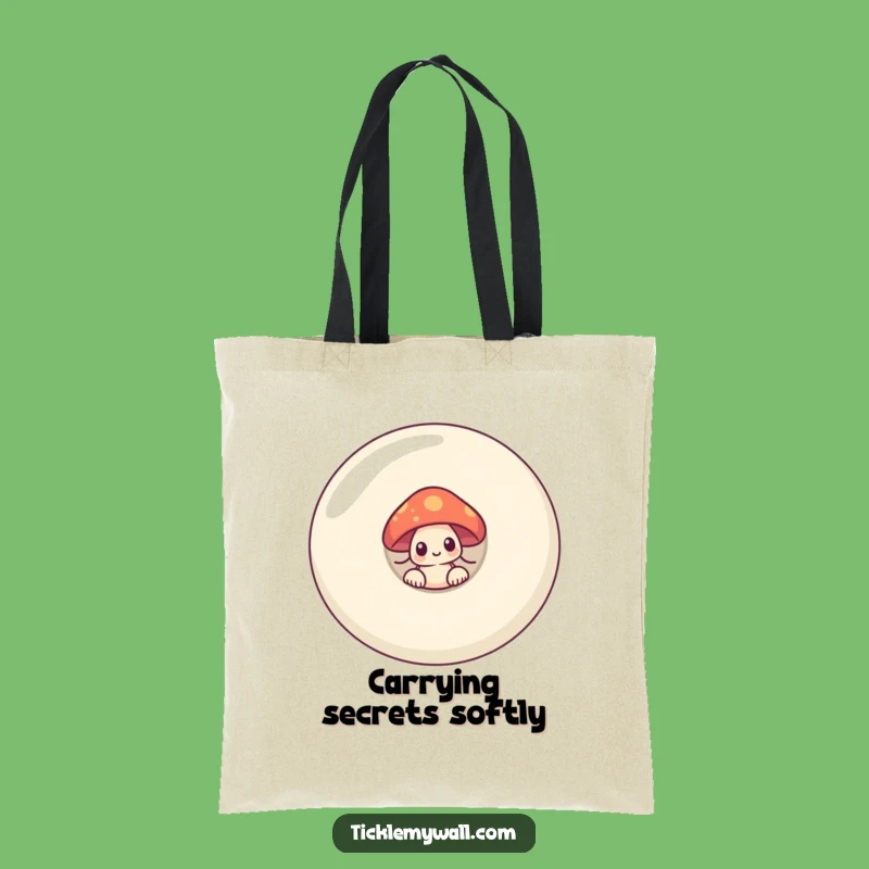 Funny Shy Mushroom Button Tote Bag - Stylish & Humorous Carry-All