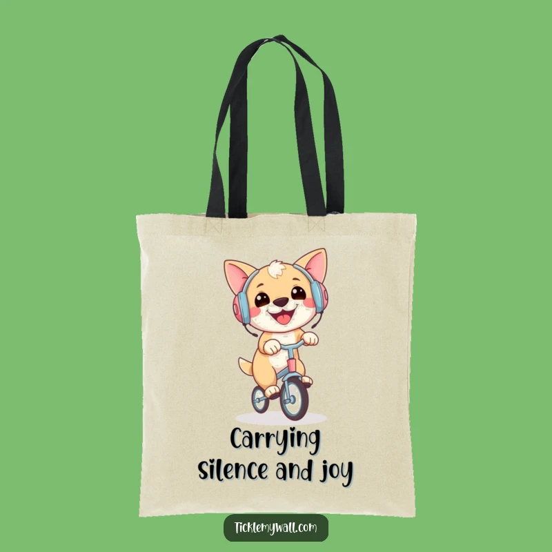 Funny Dog Unicycle Earmuffs Tote Bag: Carry Your Laughs in Style Gift