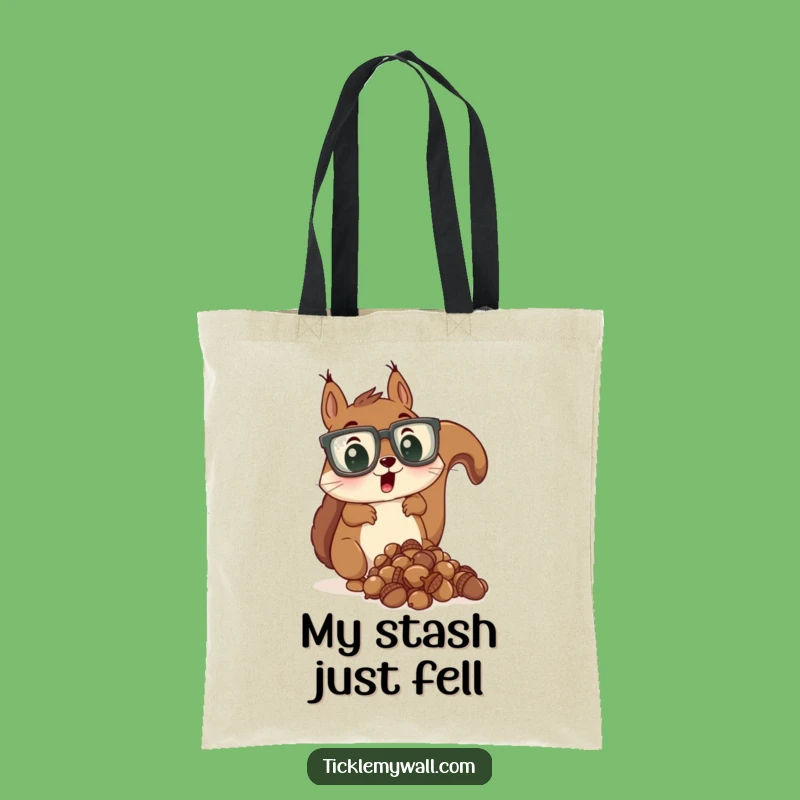 Funny Acorn Tote Bag: Surprised Squirrel's Glasses Carry-All Gift