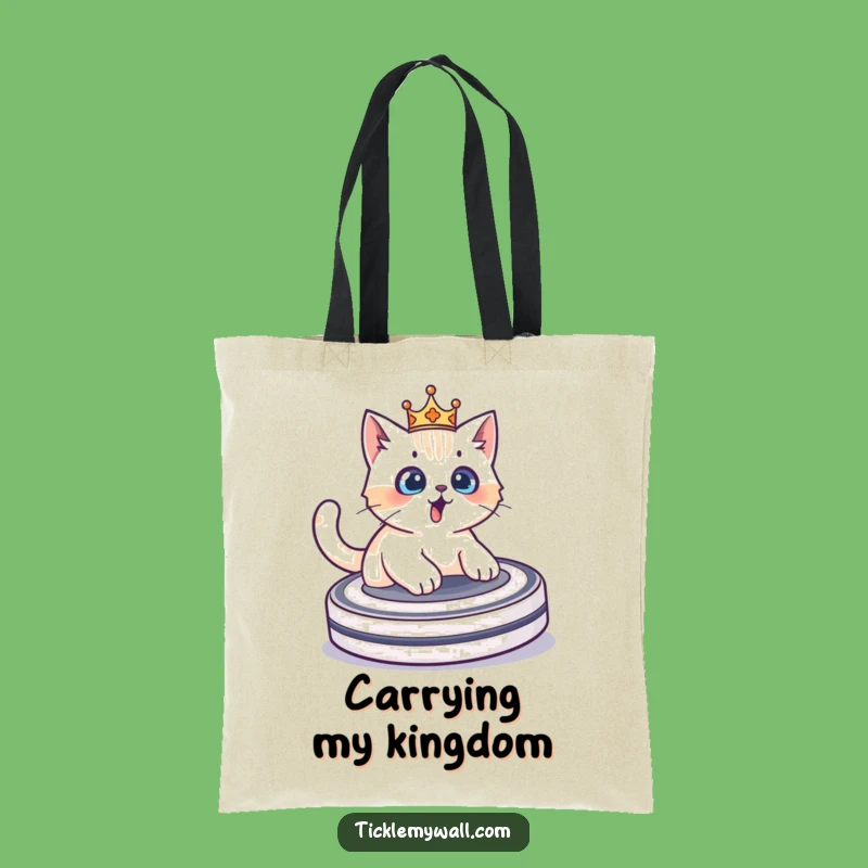 Funny Cat Crown Roomba Tote Bag: A Hilarious Accessory for Pet Moms