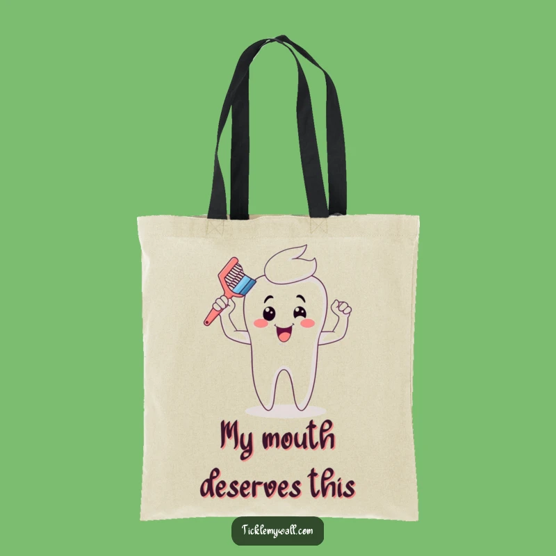 Funny Toothbrush Muscle Tote Bag - Carry Your Laughs & Essentials