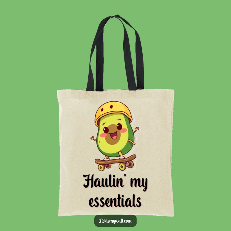 Funny Avocado Skateboarder Tote Bag: Carry Your Essentials